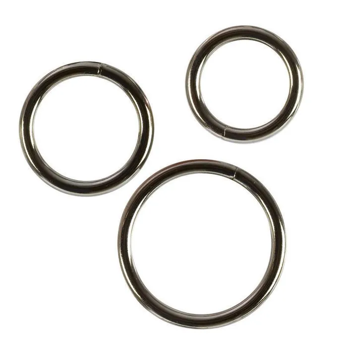 California Exotics Male Sex Toys Silver Cock Ring 3 Piece Set