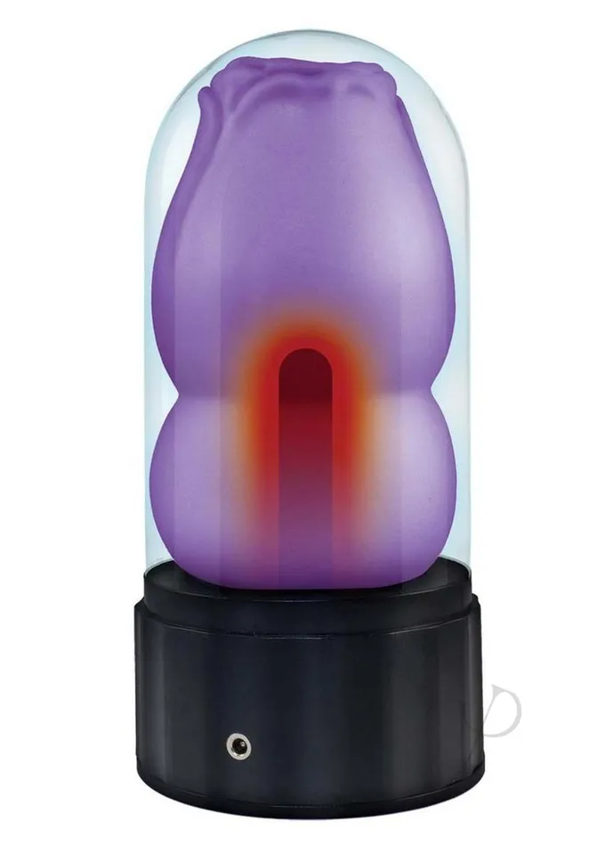 Delite Heated Rose Masturbator Purple Delite Male Sex Toys