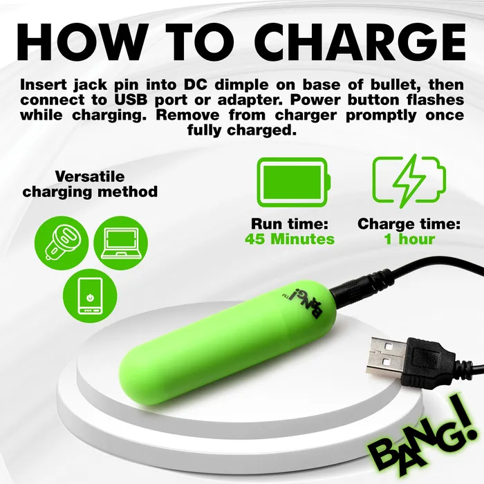 Female Sex Toys Bang GlowintheDark Silicone Bullet