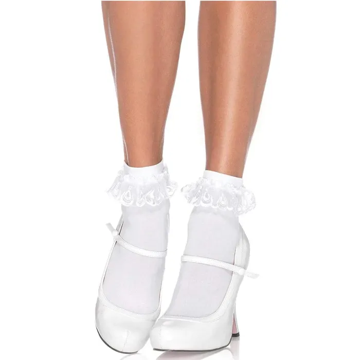 Leg Avenue Couples Leg Avenue Diem Lace Ruffle Anklet Socks
