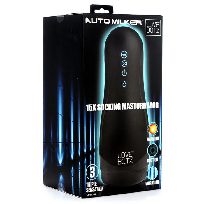 Male Sex Toys XR Brands LoveBotz Auto Milker 15X Sucking Warming Vibrating Masturbator