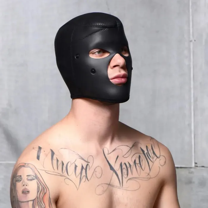 Couples Bondage Hood Scorpion Hood With Removable Blindfold and Face Mask Master Series Couples Bondage Hood Scorpion Hood With Removable Blindfold and Face Mask Master Series