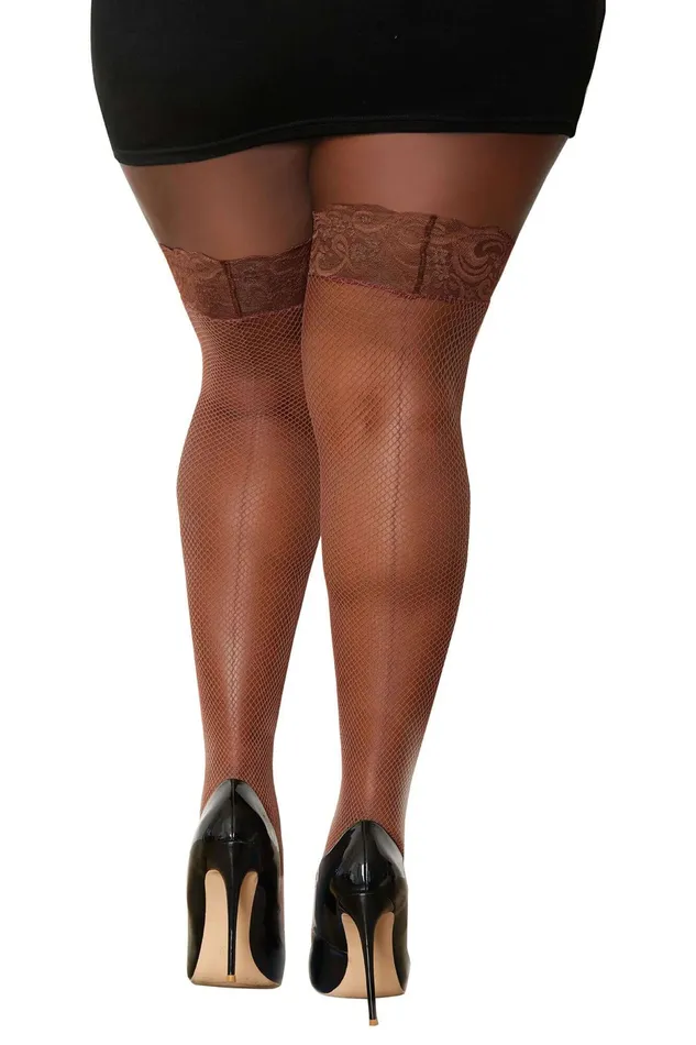 Dreamgirl Male Sex Toys Seam Back Fishnet Thigh High Queen Size Espresso Dreamgirl Male Sex Toys Seam Back Fishnet Thigh High Queen Size Espresso
