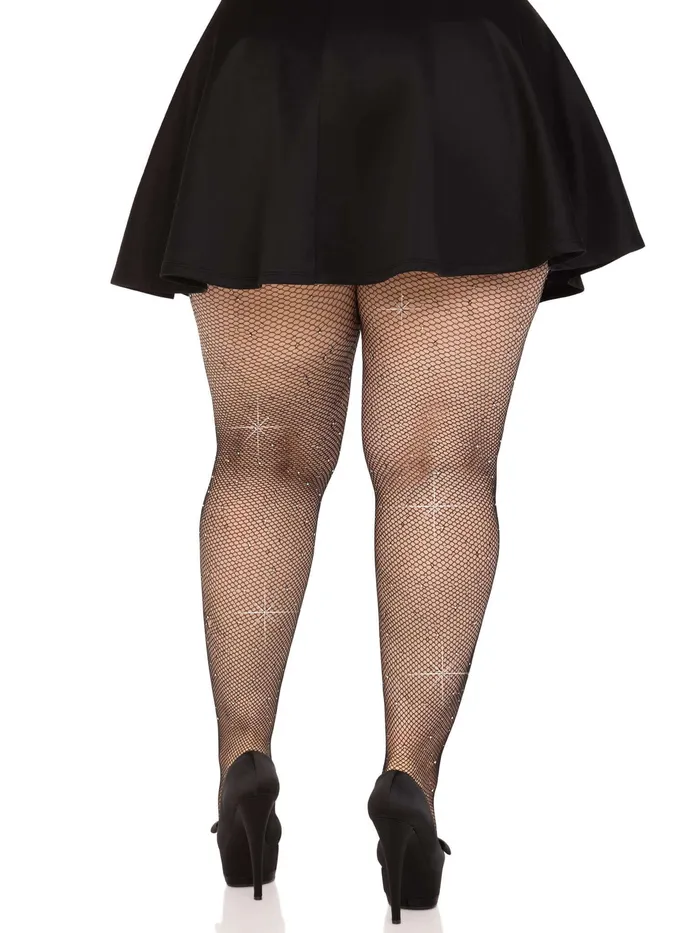 Leg Avenue Anal Colby Rhinestone Fishnet Tights 1x2x Black Leg Avenue Anal Colby Rhinestone Fishnet Tights 1x2x Black