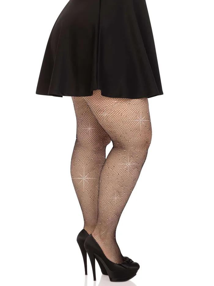 Leg Avenue Anal Colby Rhinestone Fishnet Tights 1x2x Black Leg Avenue Anal Colby Rhinestone Fishnet Tights 1x2x Black