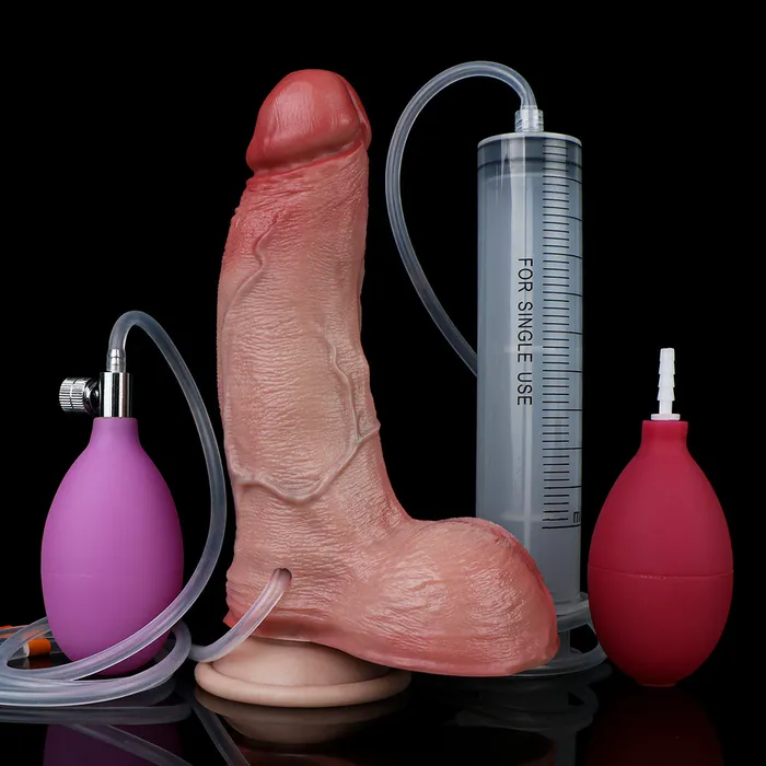 Strapless Realistic Dildo Squirting Inflatable Butt Plug Suction Cup Silicone Women Anal Toys Domlust Anal