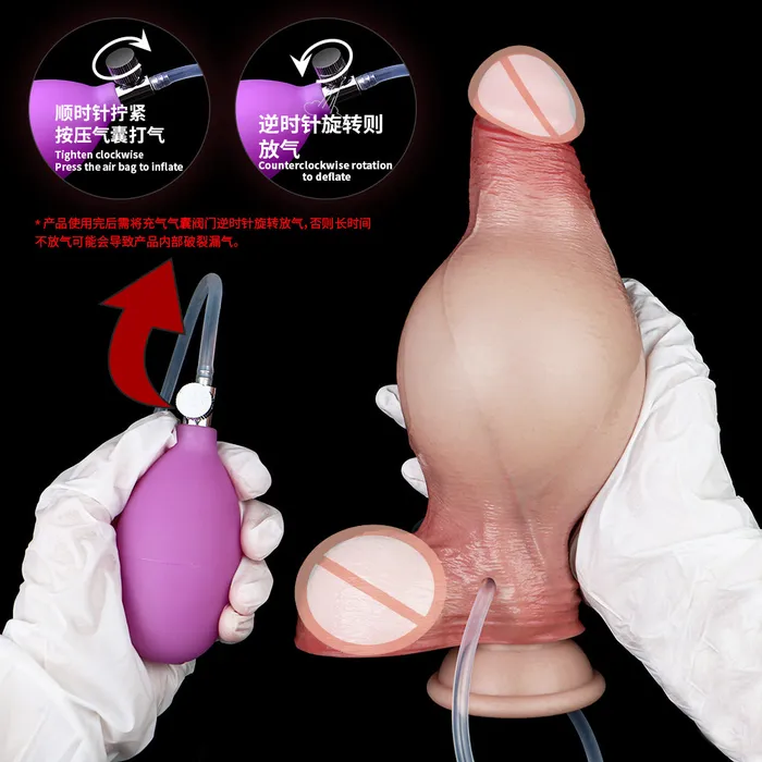 Strapless Realistic Dildo Squirting Inflatable Butt Plug Suction Cup Silicone Women Anal Toys Domlust Anal